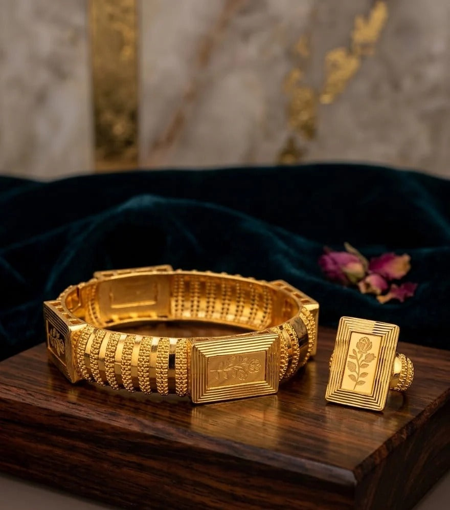 Empress Rose Gold Bangle & Ring Set