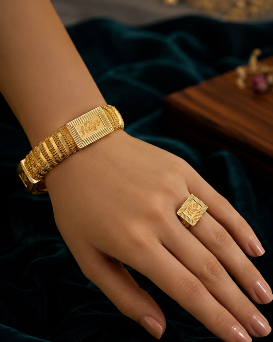 Empress Rose Gold Bangle &amp; Ring Set