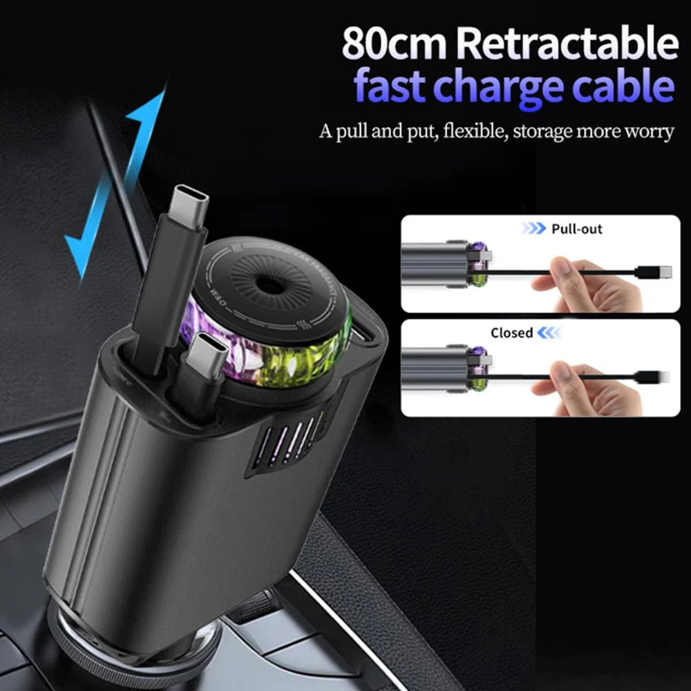 5-in-1 Starlight Car Charger with Perfume Diffuser &amp; Fast Charging