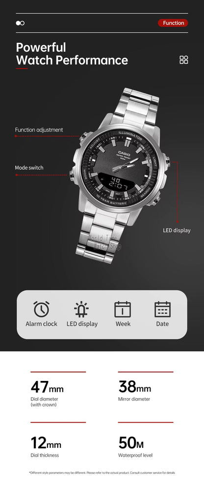 Casio AMW-880D-9AVDF Men’s-Digital Stainless Steel Watch