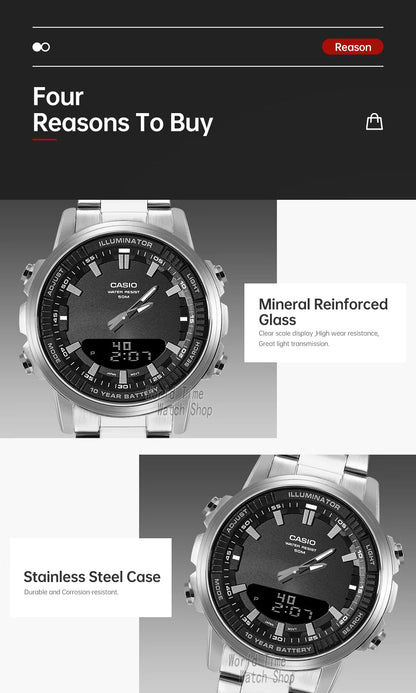 Casio AMW-880D-9AVDF Men’s-Digital Stainless Steel Watch
