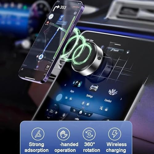 HEPU Vacuum Suction Phone Holder – 360° Adjustable Universal Magnetic Car Mount