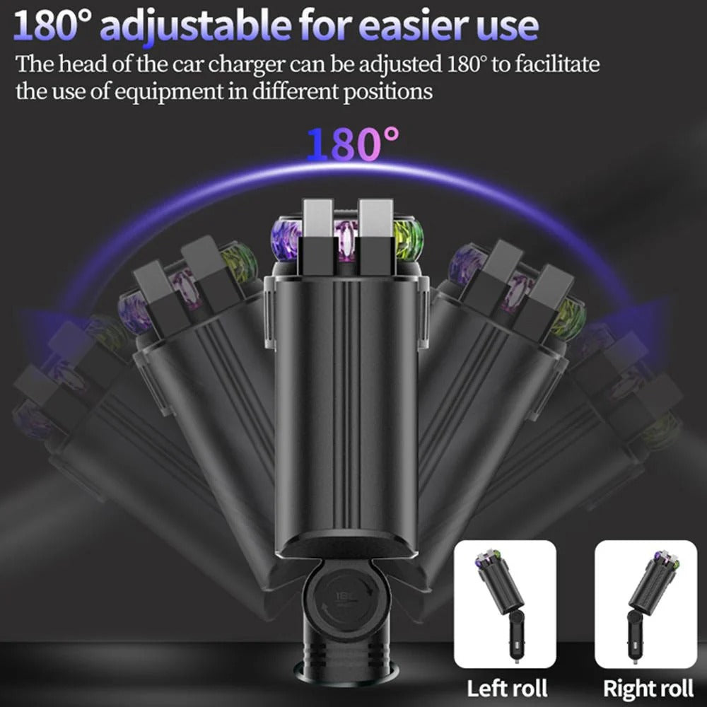 5-in-1 Starlight Car Charger with Perfume Diffuser &amp; Fast Charging