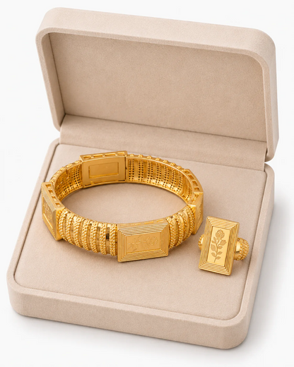 Empress Rose Gold Bangle &amp; Ring Set
